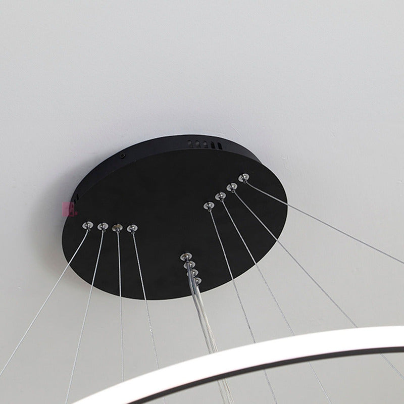 Lámpara Colgante Laser Led Incluido Living Comedor Buena Luz Estructura Negro / Luz Cálida