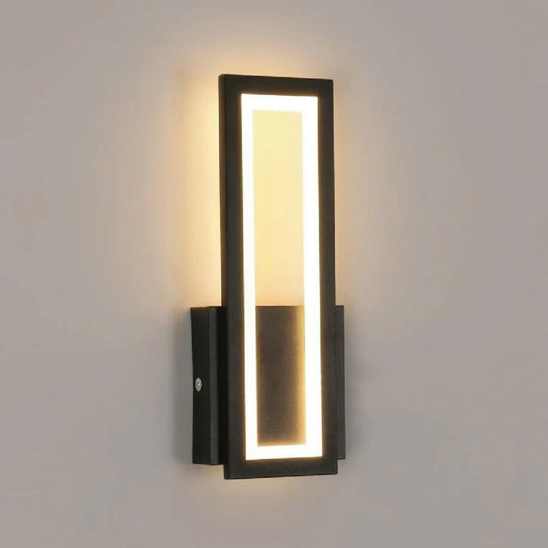 Aplique De Pared Quadra Moderno Living Lámpara Led Buena Luz Estructura Negro / Luz Cálida
