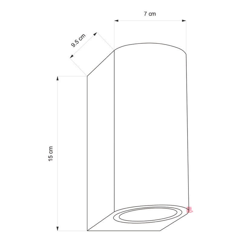 Aplique Exterior Pared Bidireccional Iluminacion Led Ip65