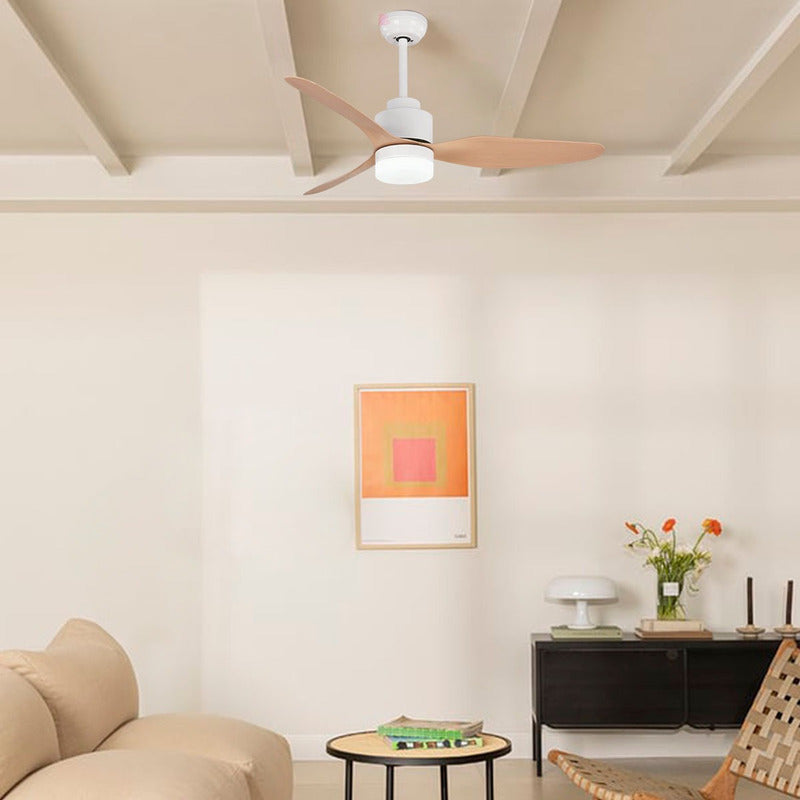 Ventilador De Techo Venture Wood Luz Led Buena Luz Cantidad De Aspas 3 Estructura Blanco Aspas Madera Diámetro 3.048 M Frecuencia 60 Material De Las Aspas Madera