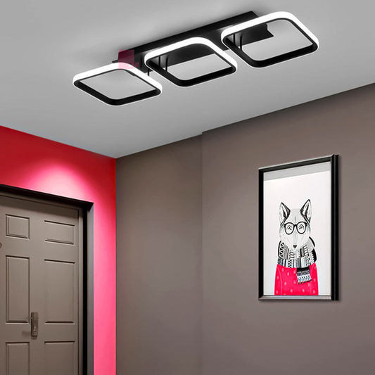 Lámpara De Techo Hotel 3 Luces Led Ideal Living Buena Luz Estructura Negro / Luz Cálida