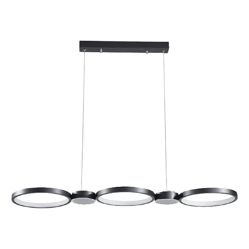 Lámpara Colgante De Techo Infinit Led Comedor Buena Luz Estructura Negro / Luz Cálida