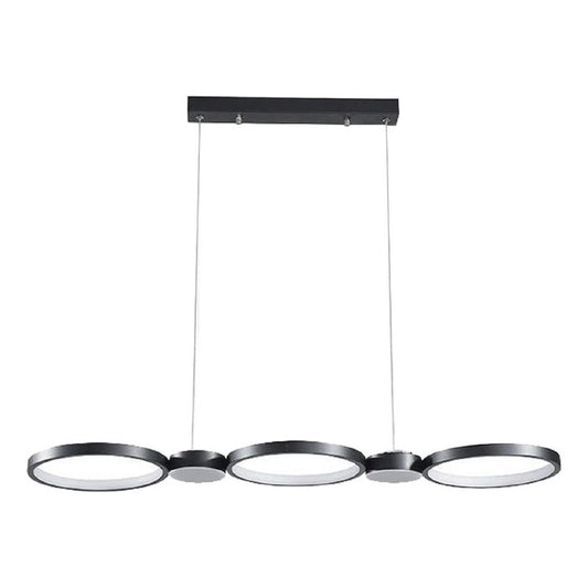 Lámpara Colgante De Techo Infinit Led Comedor Buena Luz Estructura Negro / Luz Cálida