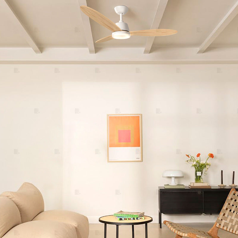 Ventilador De Techo Luz Led Diseño Galaxy Madera Buena Luz