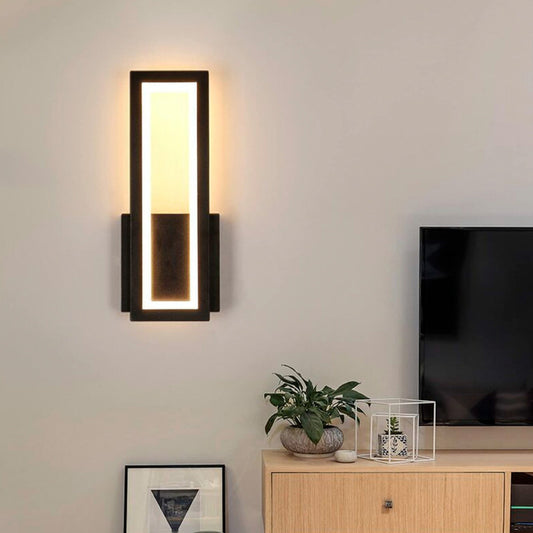 Aplique De Pared Quadra Moderno Living Lámpara Led Buena Luz Estructura Negro / Luz Cálida