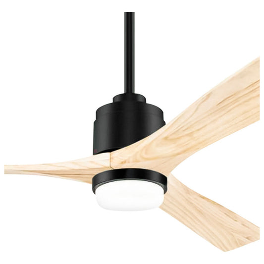 Ventilador De Techo Fith 3 Aspas Madera Inteligente Tuya Estructura Negro Diámetro 1.32 M Frecuencia 60hz