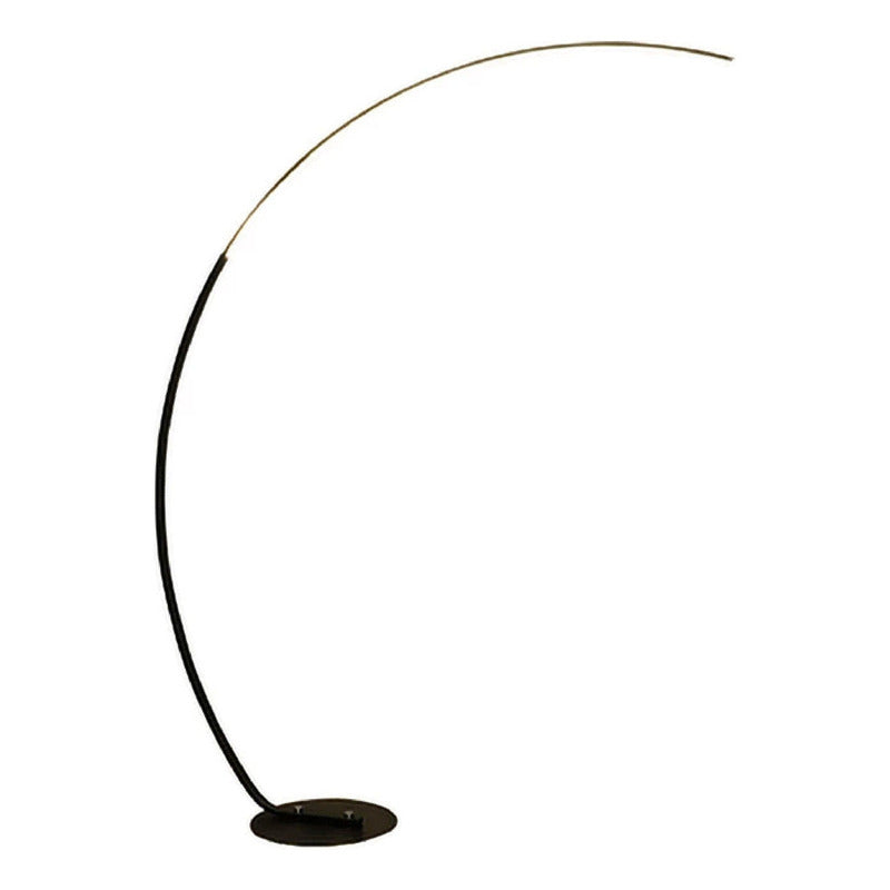 Lámpara De Pie Arco Bridge Led Diseño Moderno Buena Luz Estructura Negro Pantalla Negro