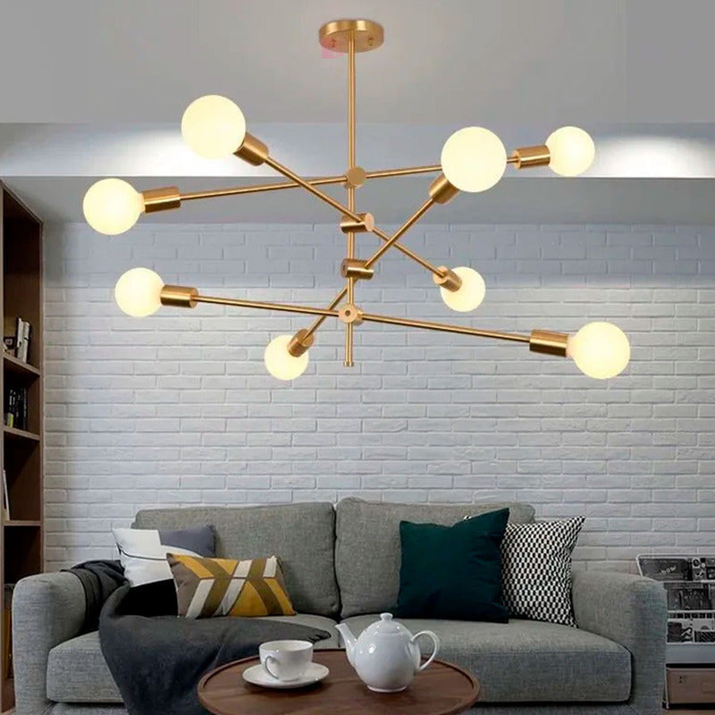 Lampara Colgante Dylan Iluminación Decorativa Buena Luz Estructura Dorado
