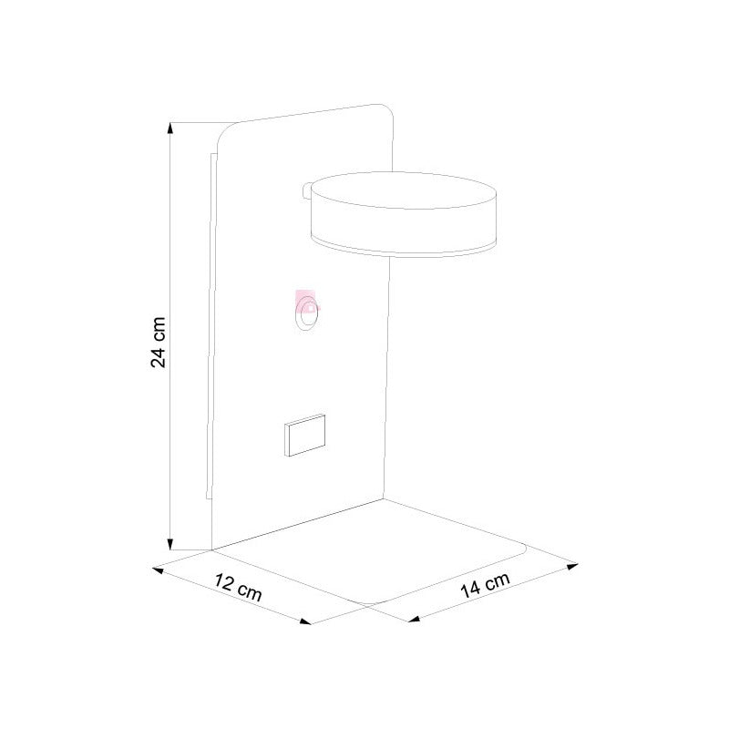 Aplique Pared Suite Usb Diseño Dormitorio Led Buena Luz Estructura Negro / Luz Cálida