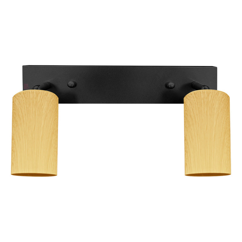 Plafón Aplique Infinity 2 Luces Acabado Madera Direccionales