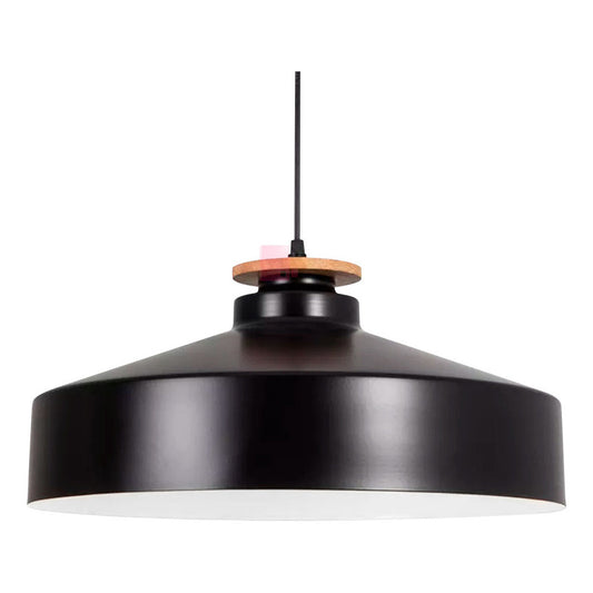 Lampara Colgante Wood Iluminacion Led Decorativa Buena Luz Estructura Negro