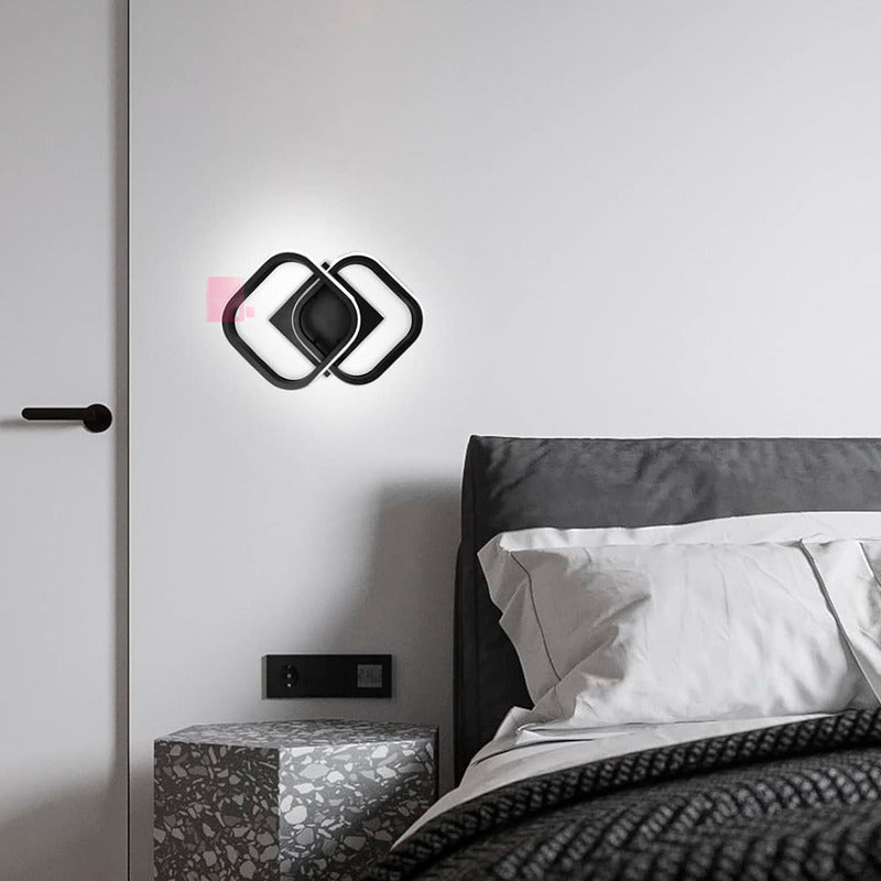 Lámpara De Techo Led Hotel 2 Luces Dormitorio Buena Luz Estructura Negro / Luz Cálida