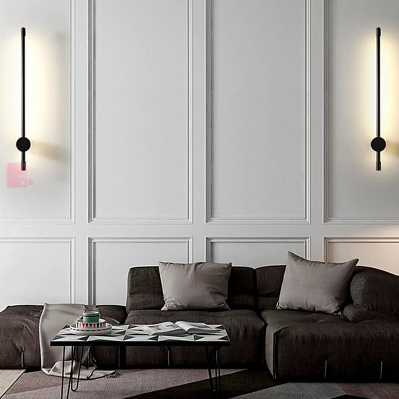 Aplique Pared Tower Diseño Espejo Lámpara Led Buena Luz Estructura Negro / Luz Cálida