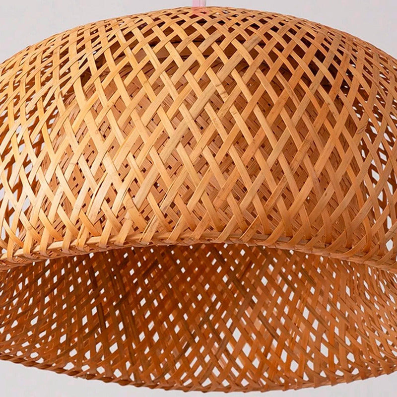 Lámpara Colgante De Techo Cuencos Led Comedor Buena Luz Estructura Natural