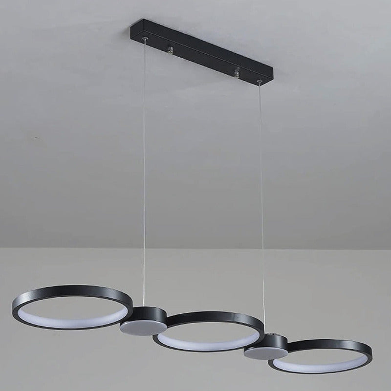 Lámpara Colgante De Techo Infinit Led Comedor Buena Luz Estructura Negro / Luz Cálida