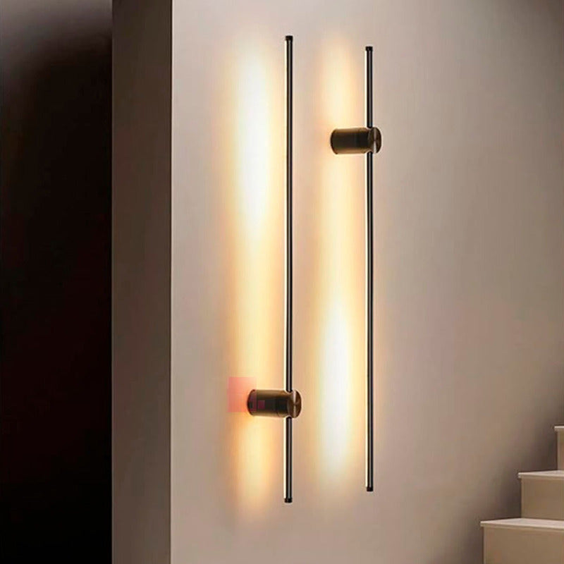 Aplique Pared Tower Diseño Espejo Lámpara Led Buena Luz Estructura Negro / Luz Cálida