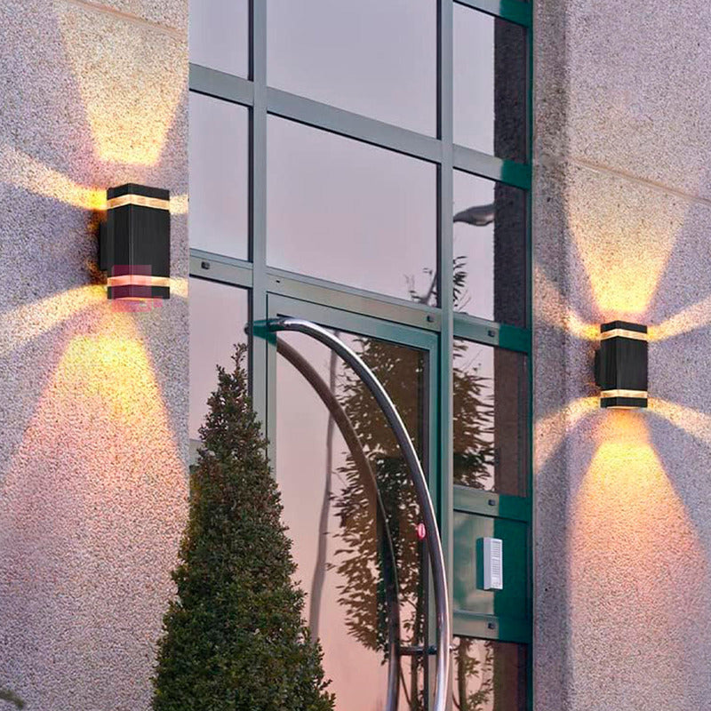 Aplique Pro De Pared Exterior Doble Luz Led Ip65 Buena Luz