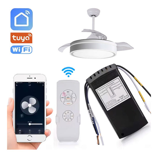 Ventilador De Techo Wow 3 Aspas Led Retráctil Inteligente