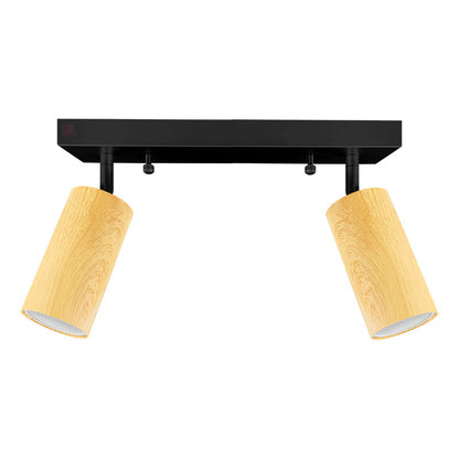 Plafón Aplique Infinity 2 Luces Acabado Madera Direccionales