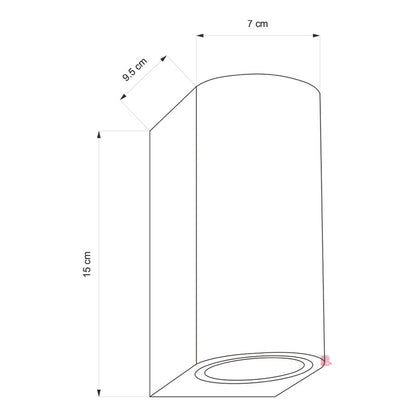 Aplique Exterior Pared Bidireccional Iluminacion Led Ip65