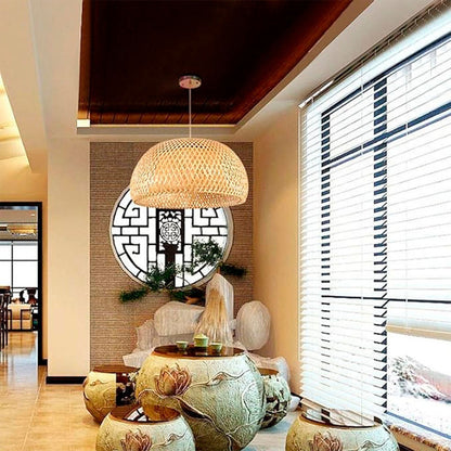 Lámpara Colgante De Techo Cuencos Led Comedor Buena Luz Estructura Natural