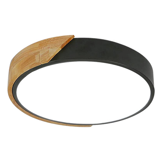 Lámpara Plafón De Techo Pipe Diseño Madera 30cm Buena Luz