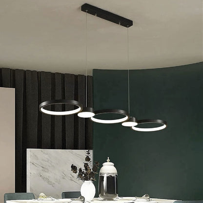 Lámpara Colgante De Techo Infinit Led Comedor Buena Luz Estructura Negro / Luz Cálida