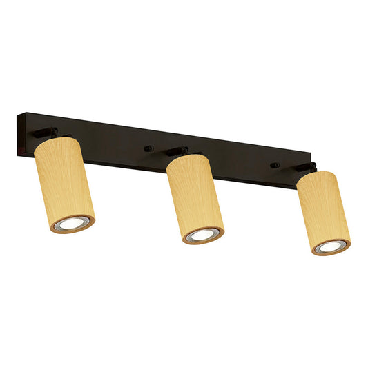 Aplique Plafón Infinity 3 Luces Direccionales Cabezal Madera