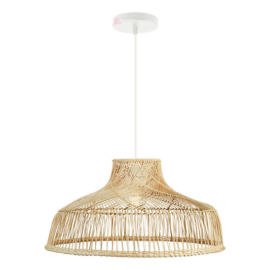 Lámpara Colgante De Techo Led Comedor Mimbre 40cm Buena Luz