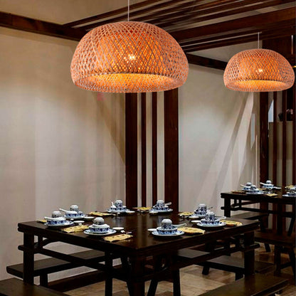 Lámpara Colgante De Techo Cuencos Led Comedor Buena Luz Estructura Natural