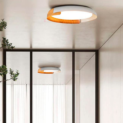 Lampara Plafón De Techo Fank Luz Led Diseño Madera Buena Luz