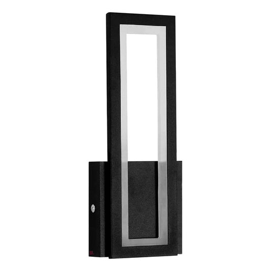Aplique De Pared Quadra Moderno Living Lámpara Led Buena Luz Estructura Negro / Luz Cálida