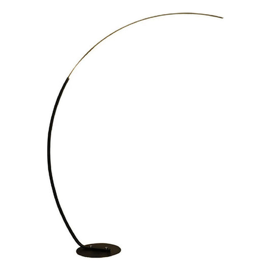 Lámpara De Pie Arco Bridge Led Diseño Moderno Buena Luz Estructura Negro Pantalla Negro