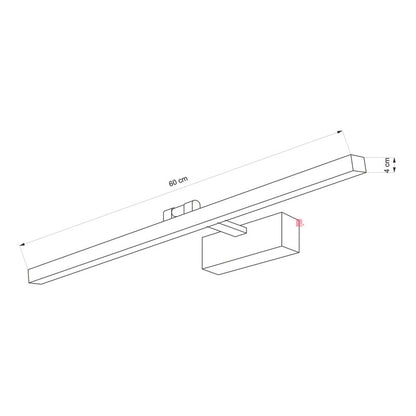 Aplique De Pared Line 60cm Diseño Moderno Baño Led Buena Luz