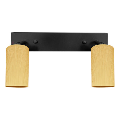 Plafón Aplique Infinity 2 Luces Acabado Madera Direccionales