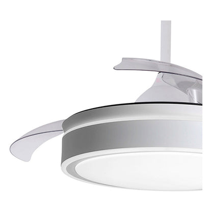 Ventilador De Techo Wow 3 Aspas Led Retráctil Inteligente Estructura Blanco Diámetro 1.32 M Frecuencia 60hz Material De Las Aspas Metal