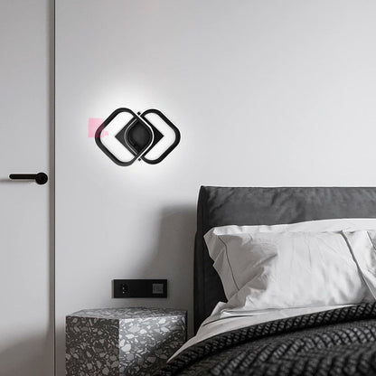 Lámpara De Techo Led Hotel 2 Luces Dormitorio Buena Luz Estructura Negro / Luz Cálida
