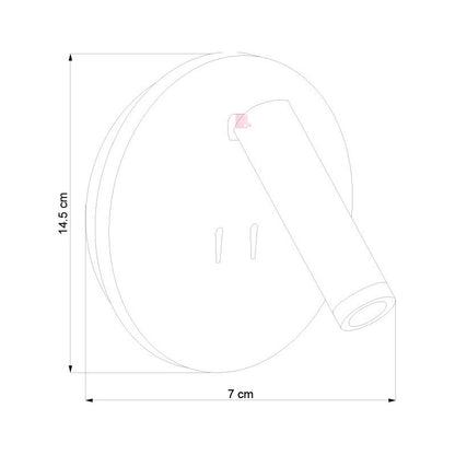 Aplique Cabecera Circle Led Direccional Movil Buena Luz Estructura Negro