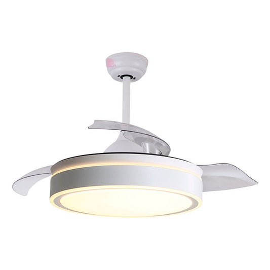 Ventilador De Techo Wow 3 Aspas Led Retráctil Inteligente Estructura Blanco Diámetro 1.32 M Frecuencia 60hz Material De Las Aspas Metal