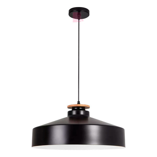 Lampara Colgante Wood Iluminacion Led Decorativa Buena Luz Estructura Negro
