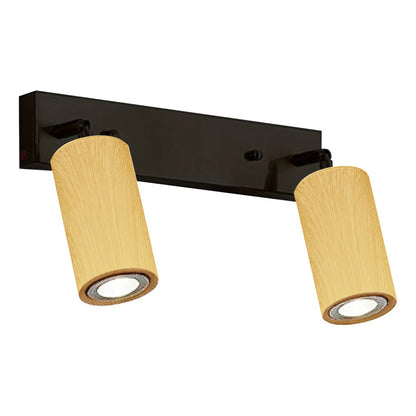Plafón Aplique Infinity 2 Luces Acabado Madera Direccionales