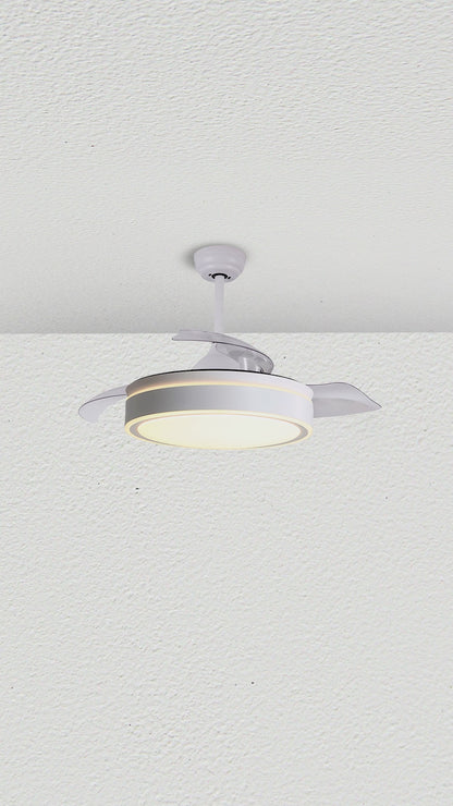 Ventilador De Techo Wow 3 Aspas Led Retráctil Inteligente Estructura Blanco Diámetro 1.32 M Frecuencia 60hz Material De Las Aspas Metal