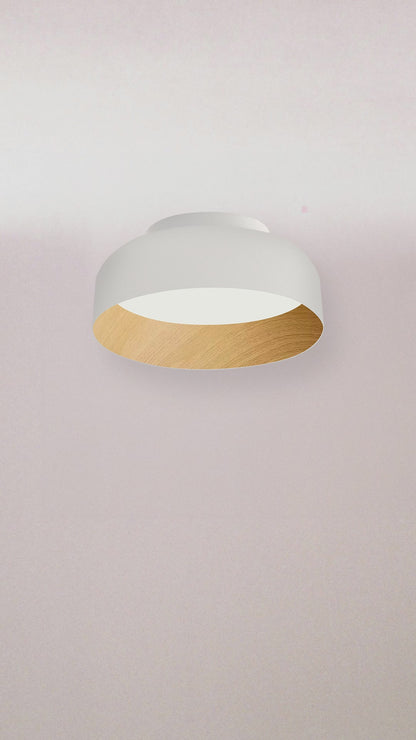 Plafón Blow Led Alta Potencia Terminación Madera Buena Luz