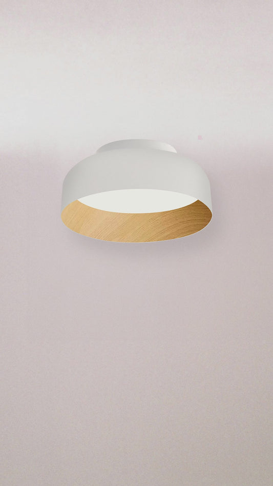 Plafón Blow Led Alta Potencia Terminación Madera Buena Luz Estructura Negro