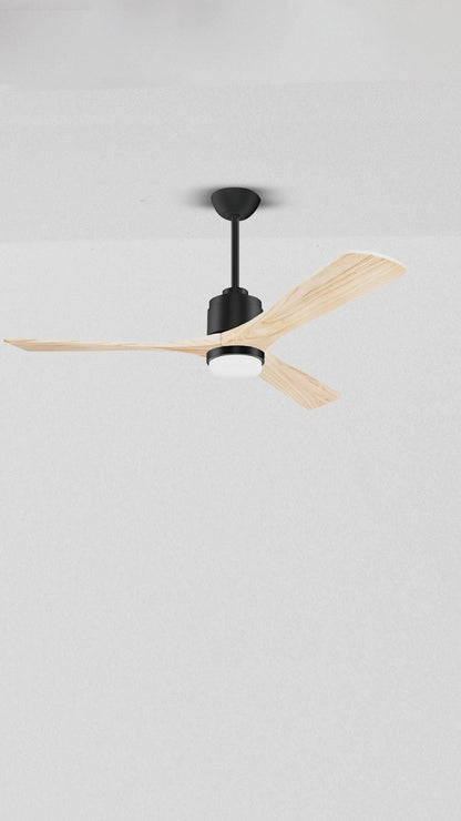Ventilador De Techo Fith 3 Aspas Madera Inteligente Tuya Estructura Negro Diámetro 1.32 M Frecuencia 60hz