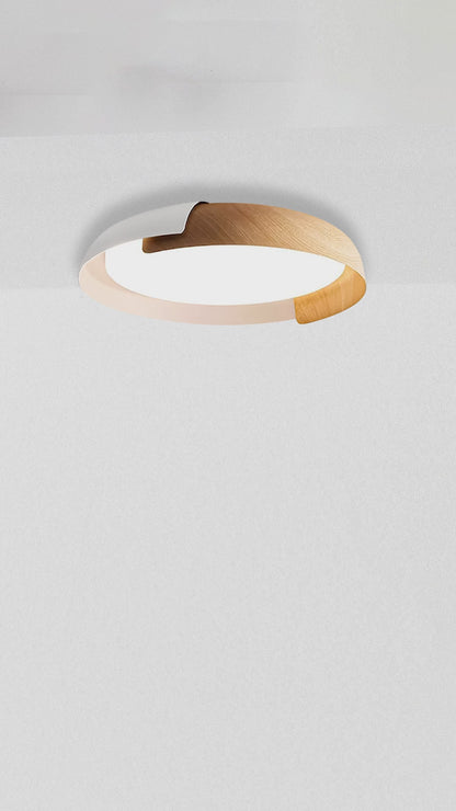 Lampara Plafón De Techo Fank Luz Led Diseño Madera Buena Luz